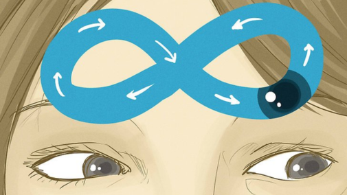 ilustração de exercício em formato de oito para fazer com os olhos