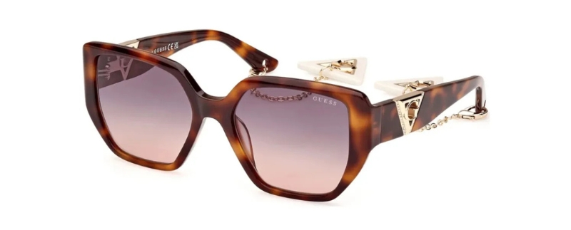 Óculos de sol grandes com detalhe em dourado